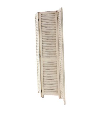 Cream Wood Farmhouse Room Divider Screen