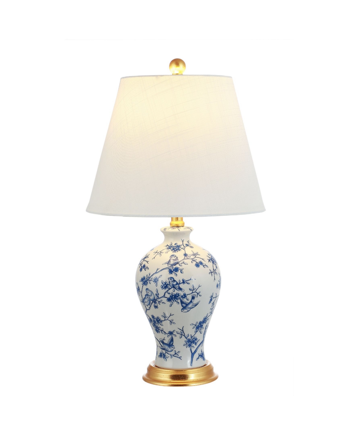 Jonathan Y Grace Floral Classic Led Table Lamp In Blue