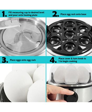 Elite Gourmet Easy Electric 7 Egg Capacity Cooker, Poacher, Steamer, Omelet  Maker with Auto Shut-Off - Macy's