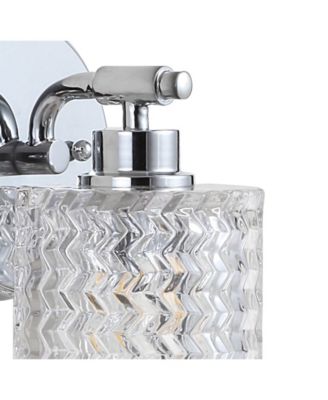 Spaulding Vintage-like 1-Light Pattern Glass Farmhouse Cottage LED Vanity Light