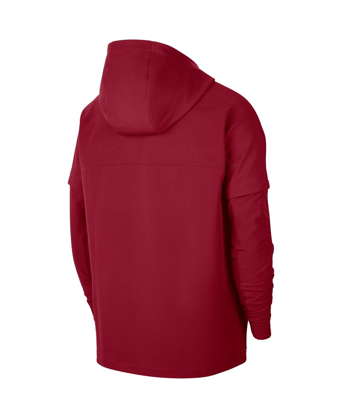 Jordan Men's Crimson Oklahoma Sooners Pregame Half-zip Hoodie In Crimson