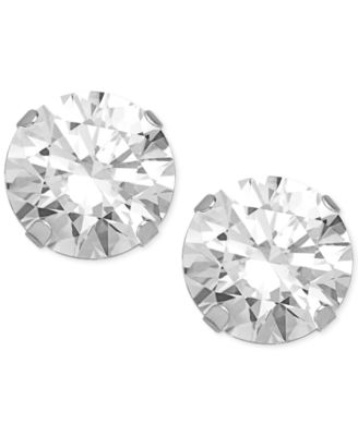 Macy's - Cubic Zirconia Round Stud Earrings in 14k Gold or 14k White Gold