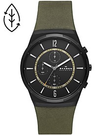 Men's Chronograph Green Leather Strap Watch 42mm