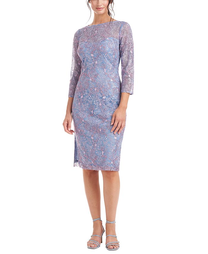 JS Collections Embroidered Mesh Sheath Dress Macy s