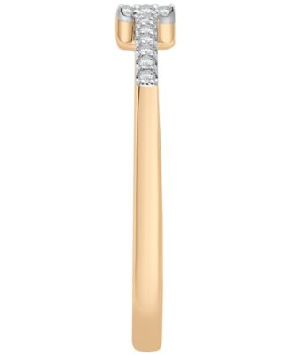 Open Bar Cuff Ring (1/10 ct. t.w.) in 14k Gold, Created for Macy's