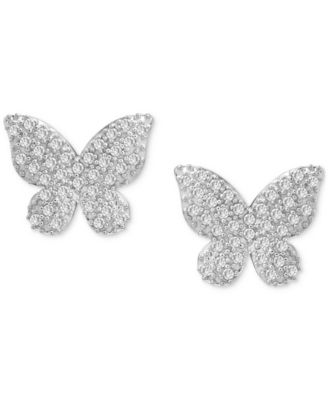Diamond Butterfly Stud Earrings (1/6 ct. t.w.) in 14k Gold, Created for Macy's (Also Available in Black Diamond)