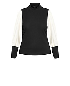 Trendy Plus Size Mix Sleeve Sweater