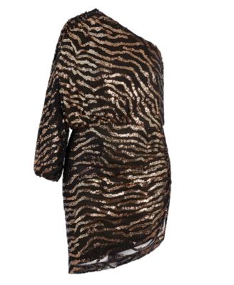 Plus Size Sequin Stripe Dress