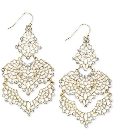 INC International Concepts Crystal Lace Chandelier Earrings - Jewelry ...