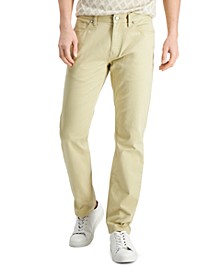 Men's Five-Pocket Straight-Fit Twill Pants, Created for Macy's 