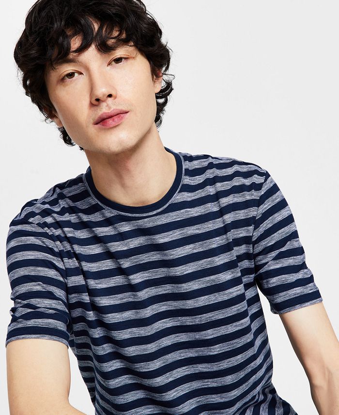 INC International Concepts Men's Striped Slub T-Shirt, Created for Macy ...