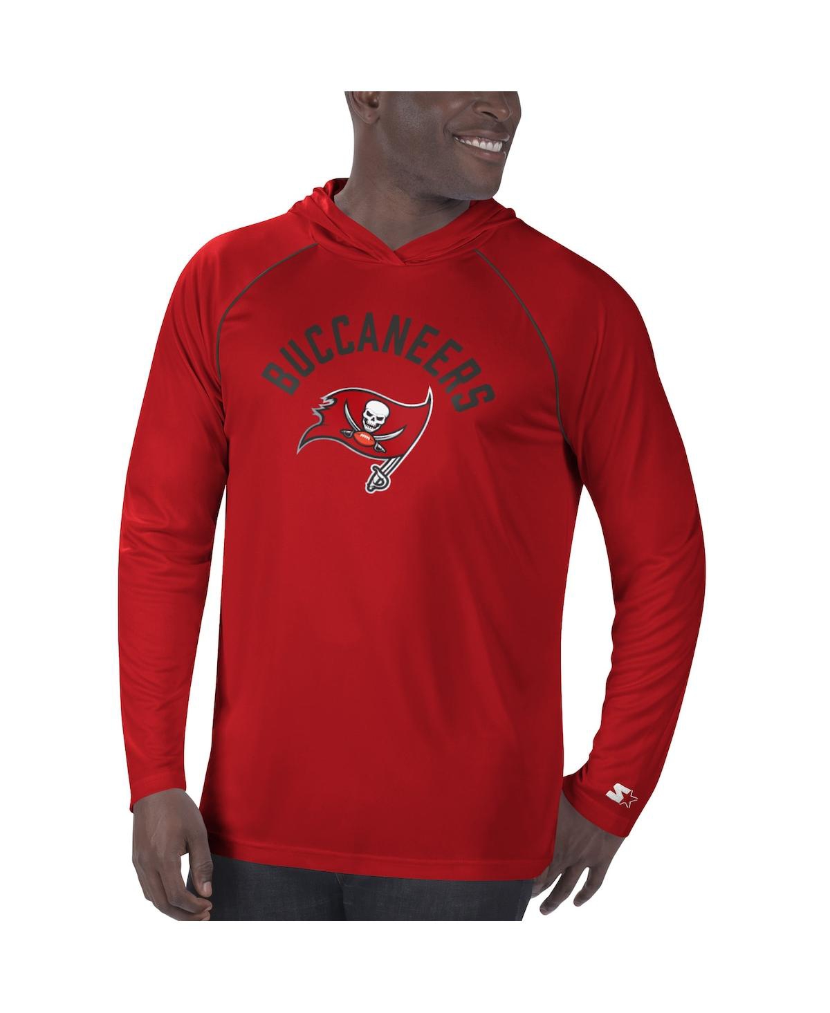 Men's Starter Red Tampa Bay Buccaneers Raglan Long Sleeve Hoodie T-shirt - Red