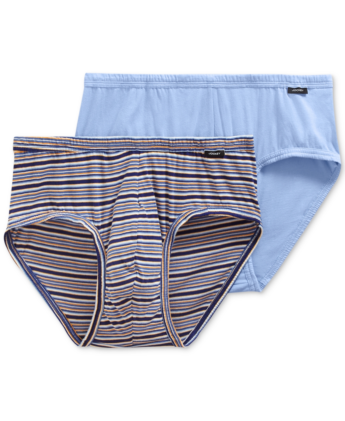 Jockey Men's Underwear, Elance Poco Brief 2 Pack In Blue/striped