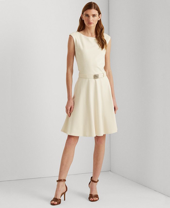 Lauren Ralph Lauren Belted Ponte Dress - Macy's