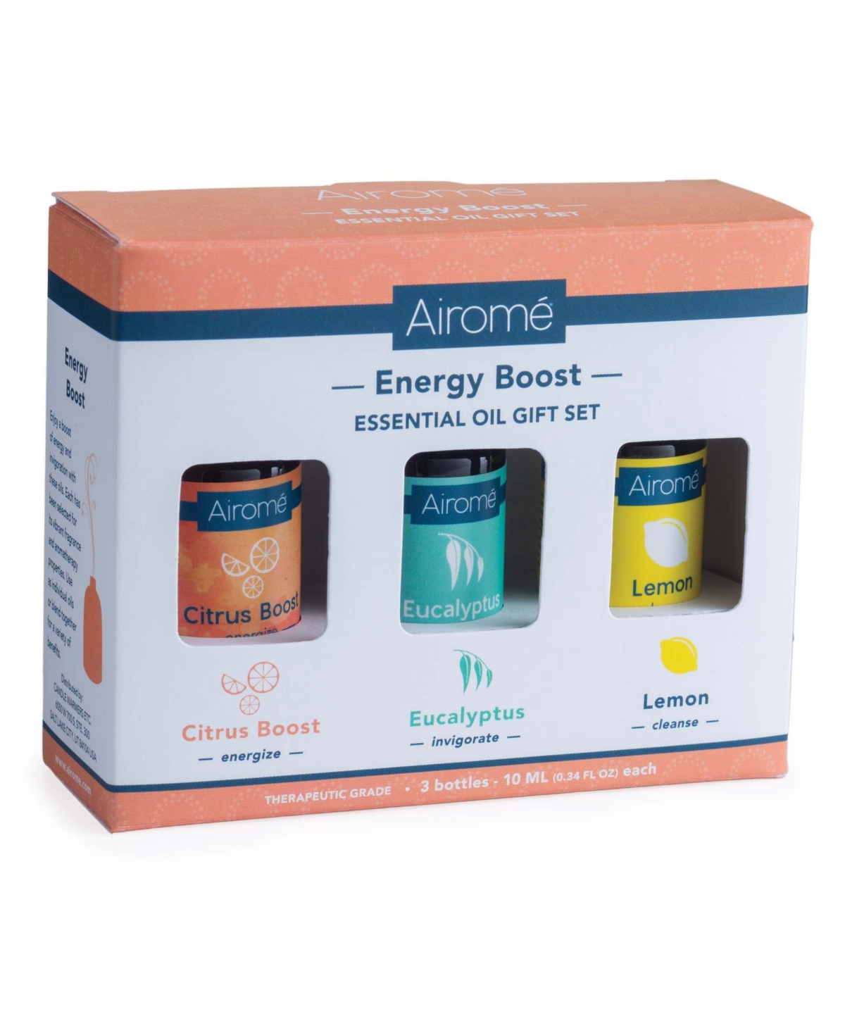 Airome Energy Boost Gift Set, 3 Piece In Citrus Boost/eucalyptus/lemon