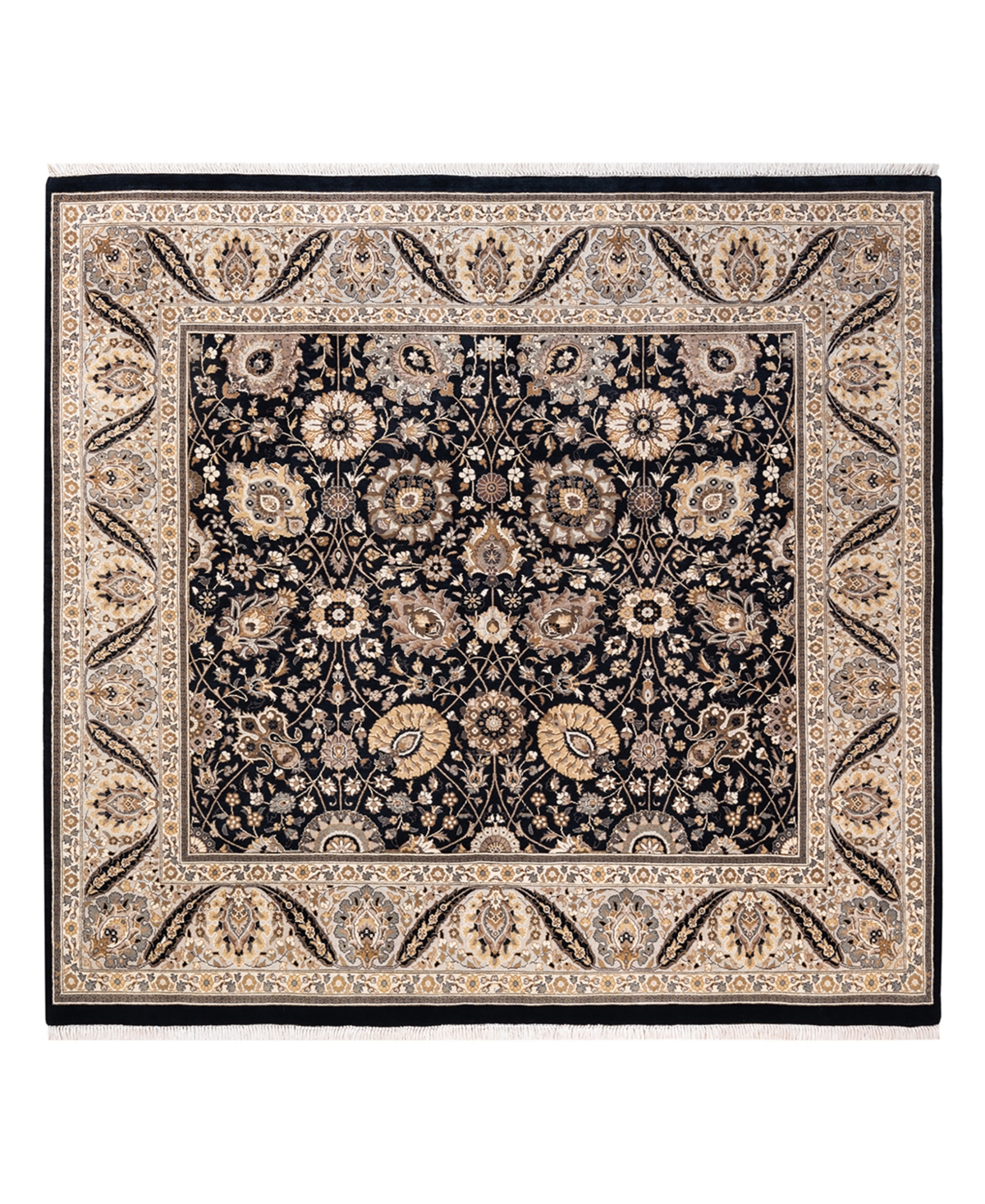 Closeout! Adorn Hand Woven Rugs Mogul M13637 6'1in x 6'3in Area Rug - Black