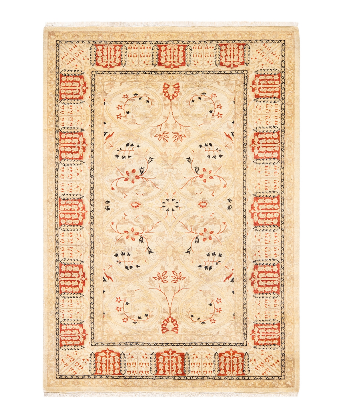 Closeout! Adorn Hand Woven Rugs Mogul M15831 4'3in x 6' Area Rug - Ivory