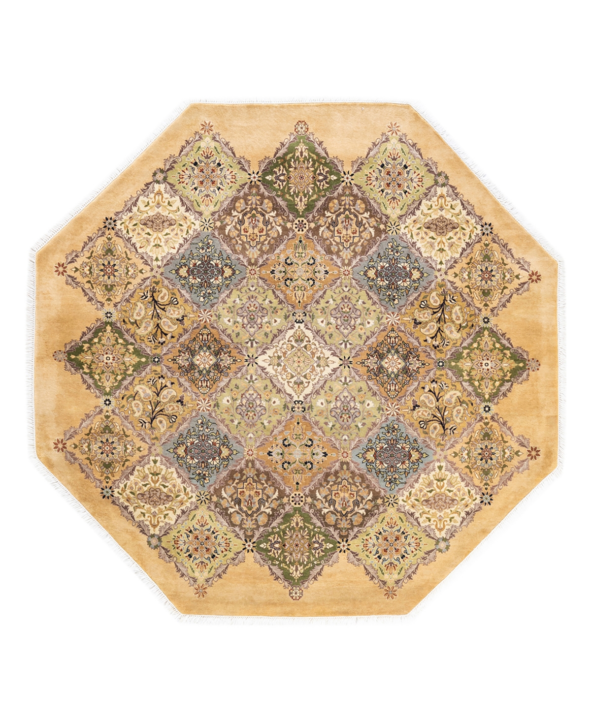 Closeout! Adorn Hand Woven Rugs Mogul M16417 6'1in x 6'1in Octagon Area Rug - Yellow