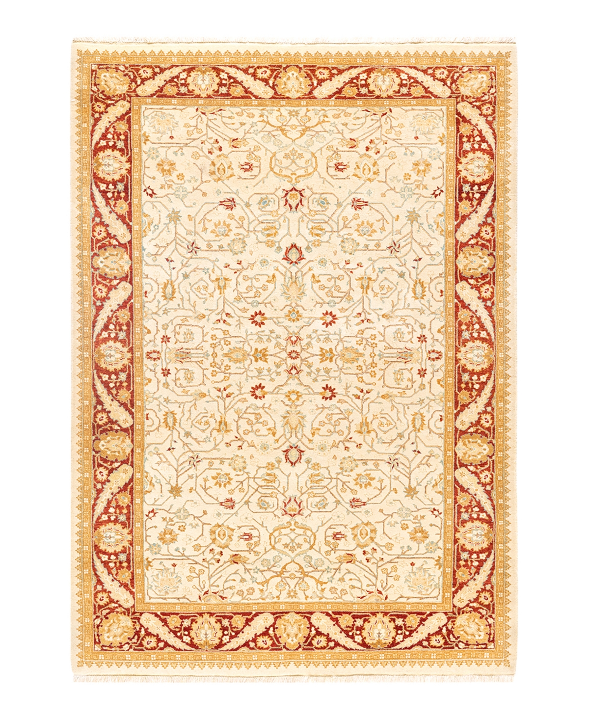 Closeout! Adorn Hand Woven Rugs Mogul M157451 4'3in x 6'2in Area Rug - Ivory