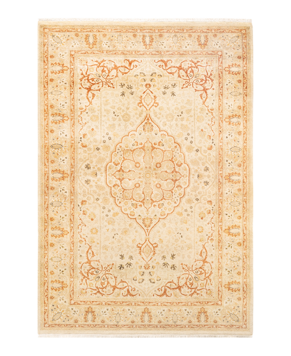 Closeout! Adorn Hand Woven Rugs Mogul M15303 4'7in x 6'8in Area Rug - Ivory