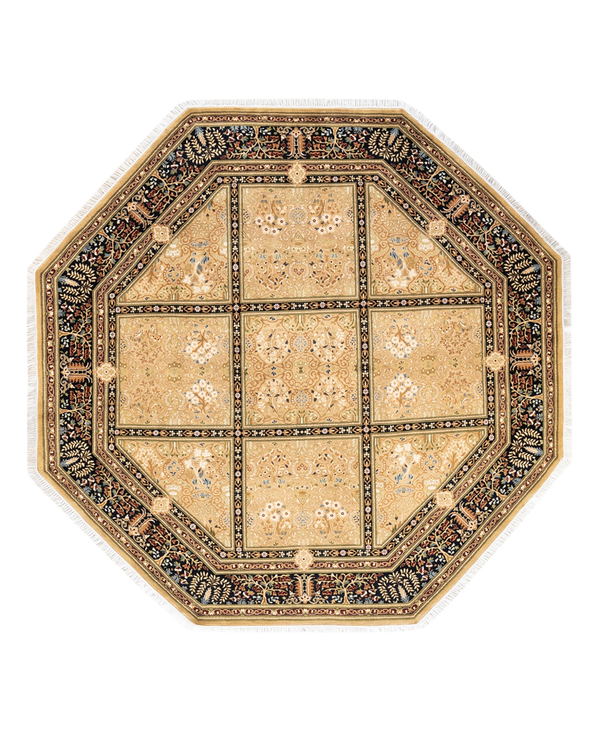 Closeout! Adorn Hand Woven Rugs Mogul M152152 7'1in x 7'1in Octagon Area Rug - Yellow