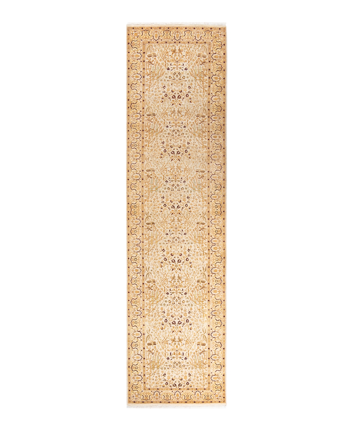 Closeout! Adorn Hand Woven Rugs Mogul M1494 3'2in x 12'6in Runner Area Rug - Ivory