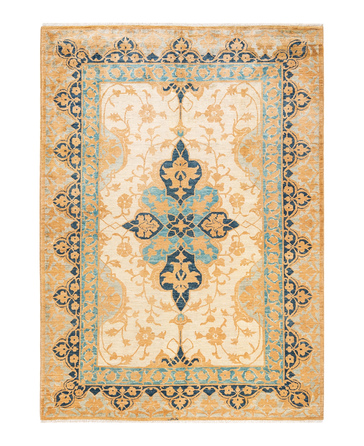 Closeout! Adorn Hand Woven Rugs Eclectic M16252 6'3in x 8'10in Area Rug - Yellow