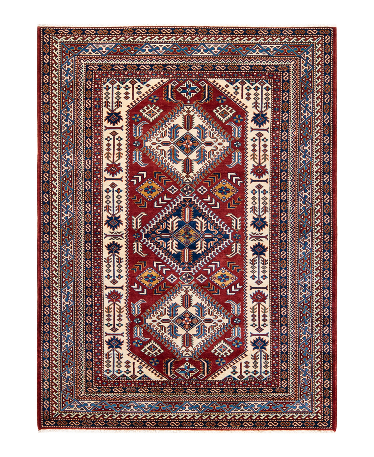 Adorn Hand Woven Rugs Tribal M187634 5'3in x 7'1in Area Rug - Red
