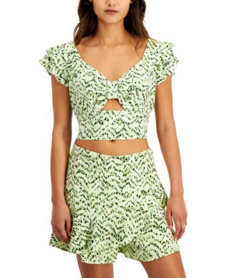 Bar III - Women's Printed Sweetheart Crop Top
