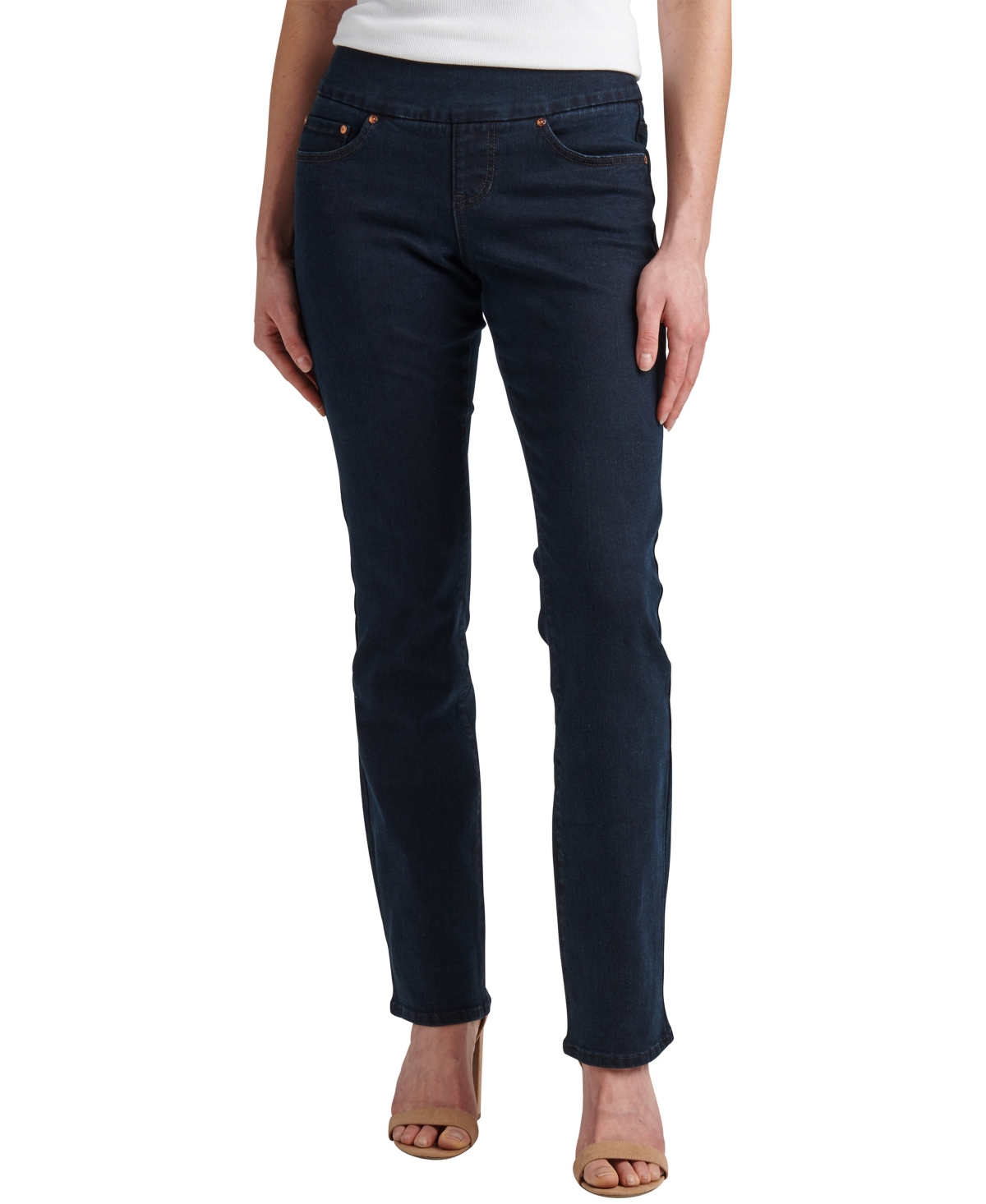 Women's Peri Mid Rise Straight Leg Pull-On Jeans - After Midnight