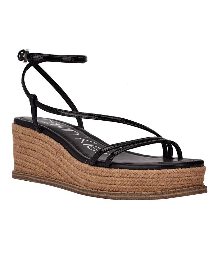 Calvin Klein Women's Neve Asymmetrical Strappy Espadrille Wedge Sandals &  Reviews - Sandals - Shoes - Macy's