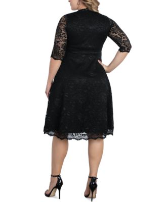 Plus Size Mademoiselle Lace Cocktail Dress with Sleeves