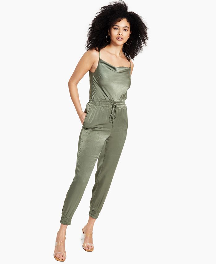 Bar III Satin Jogger Jumpsuit, Created for Macy's Macy's