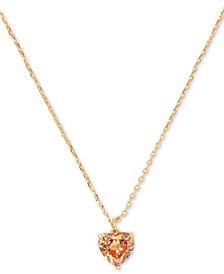 Gold-Tone Birthstone Heart Pendant Necklace, 16" + 3" extender