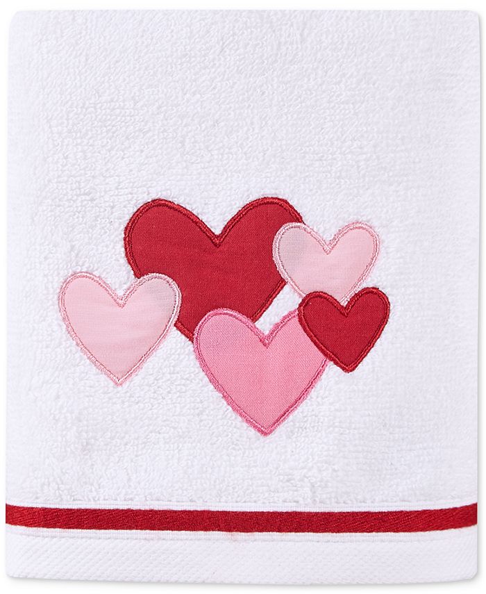 Martha Stewart Collection Hearts Embroidered Hand Towel, 16" x 28