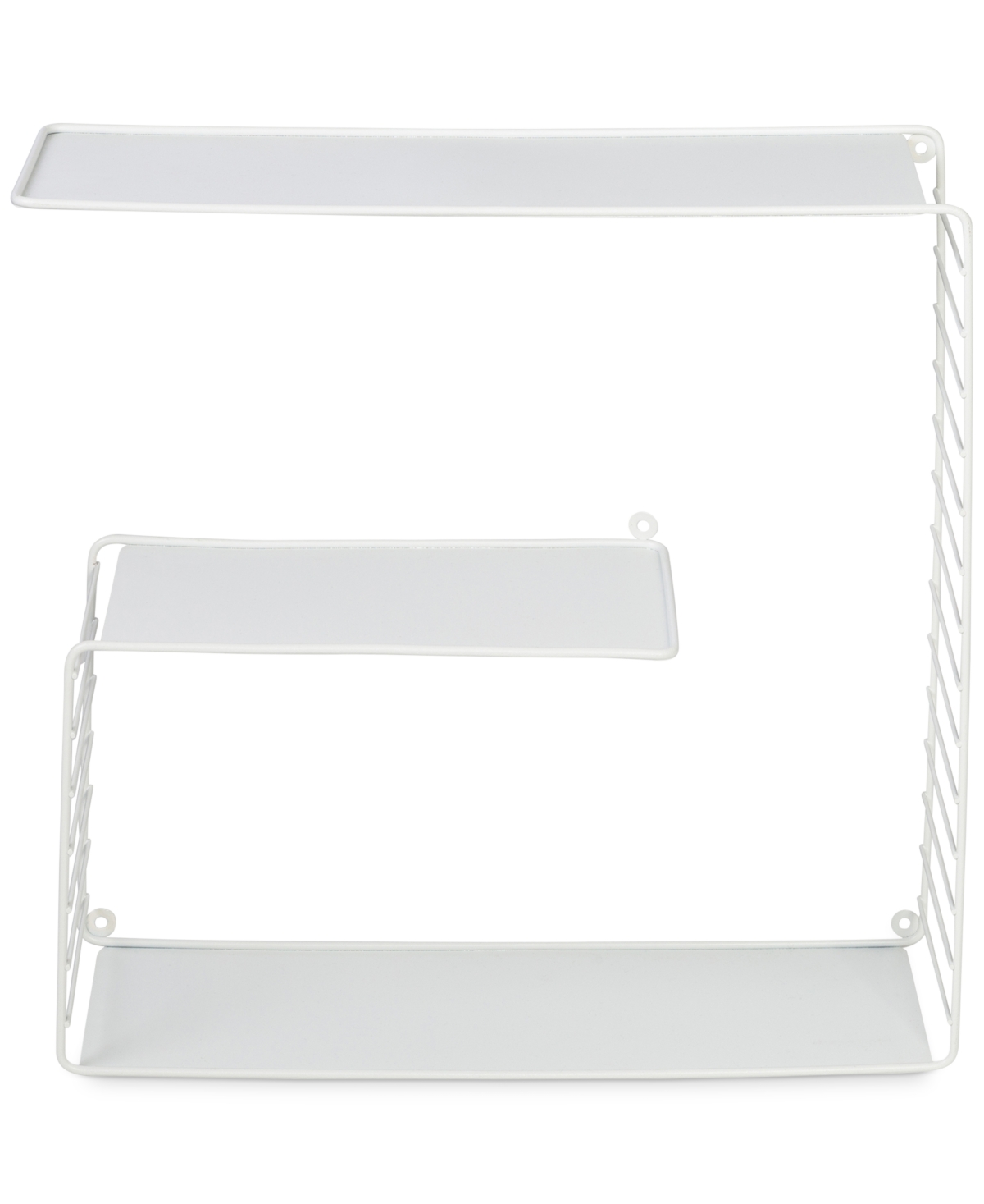 Honey Can Do Three-tier Floating Square Decorative Metal Wall Shelf In White
