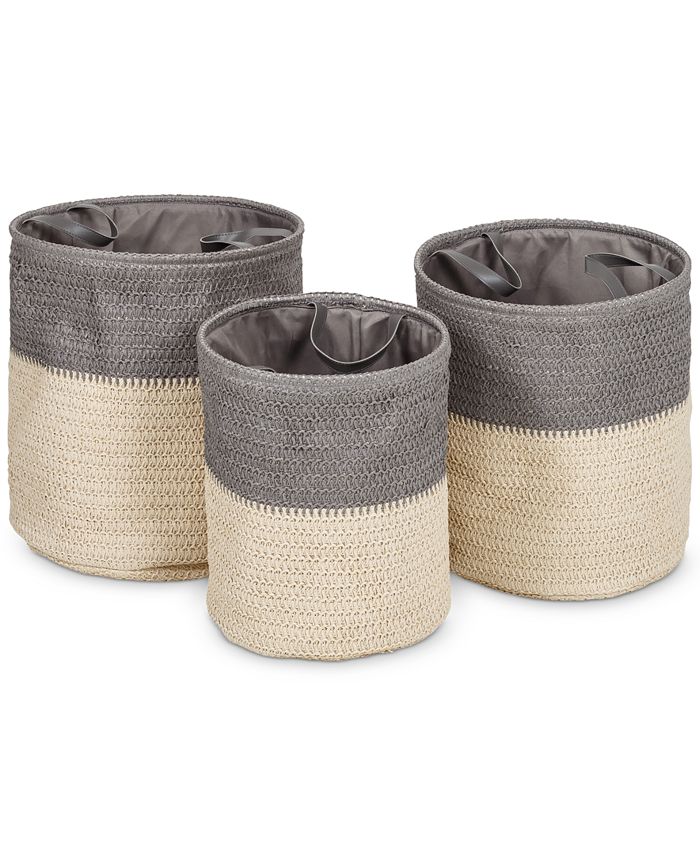 Honey Can Do Flexible Laundry Baskets with Handles, Set of 3 Macy's