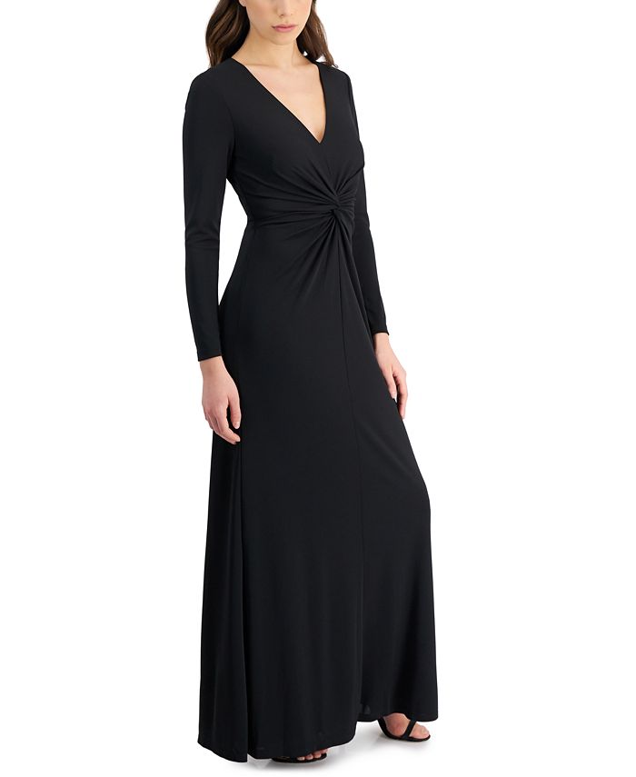 Lauren Ralph Lauren Nadira Twist-Front Long A-Line Dress - Macy's