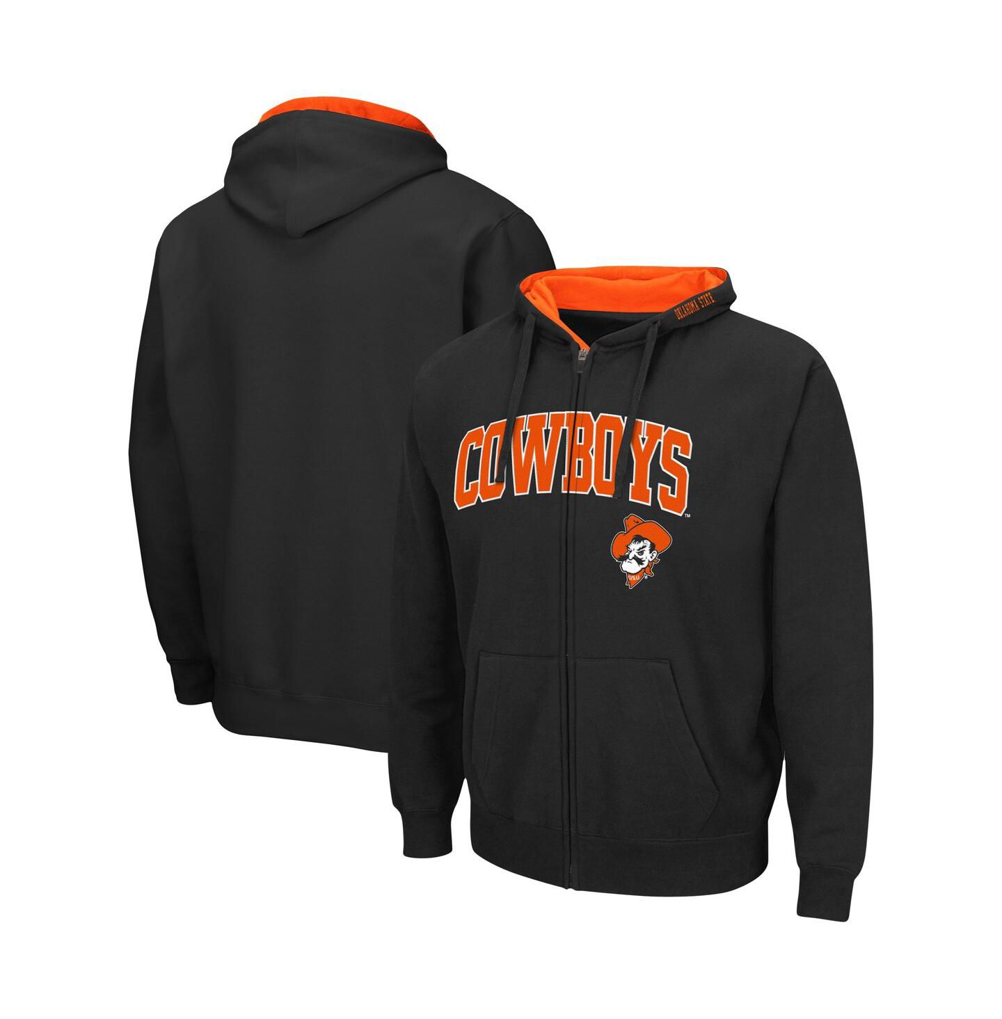 Мужское худи Colosseum Oklahoma State Cowboys Arch & Logo 3.0 Full-Zip, цвет: Чёрный — фото 1