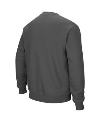 Men's Charcoal Wyoming Cowboys Arch & Logo Tackle Twill Pullover Sweatshirt