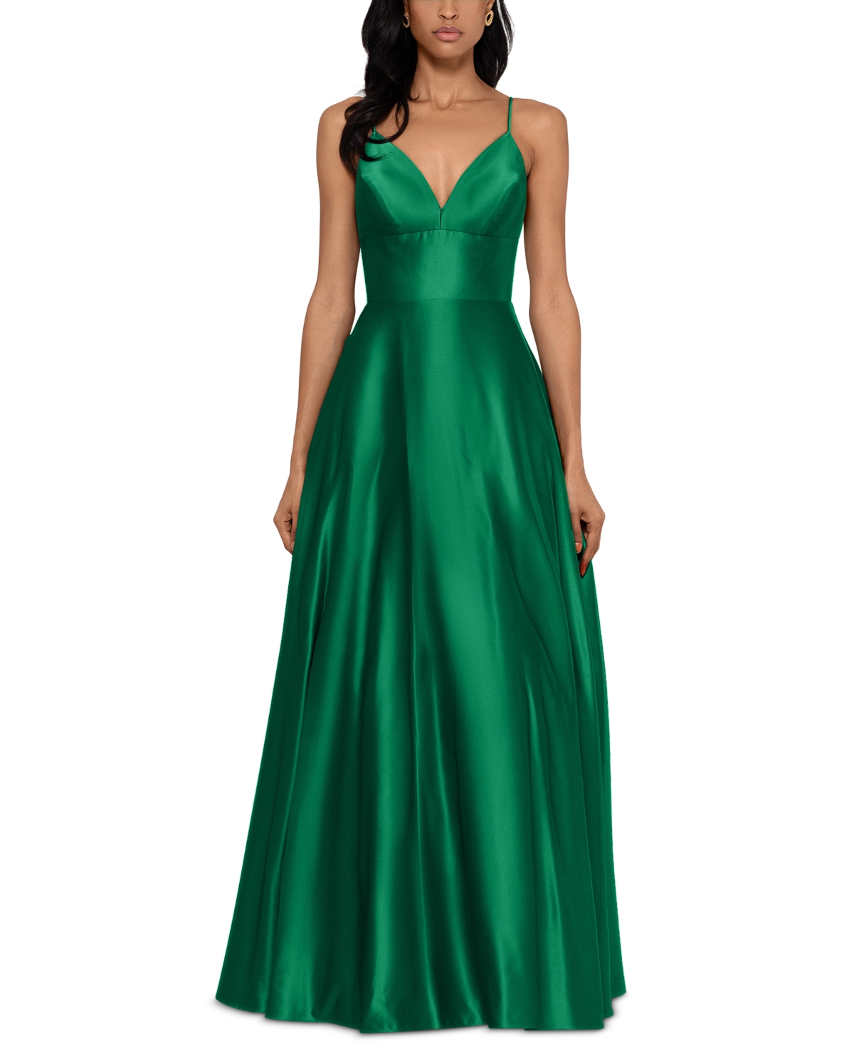 Betsy and adam satin ball gown sale