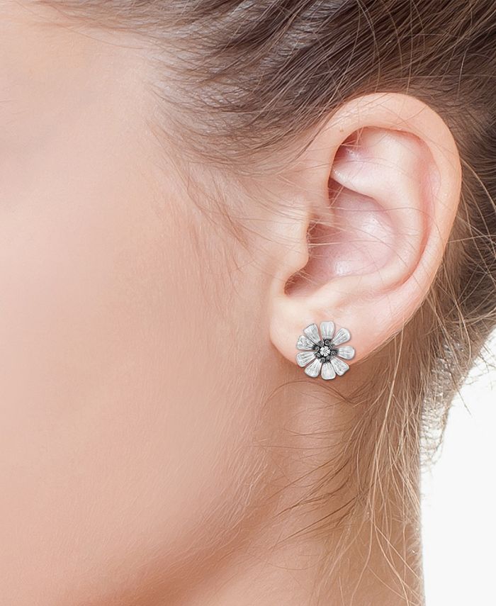 Effy Sterling Silver Diamond Bouquet Stud Earrings