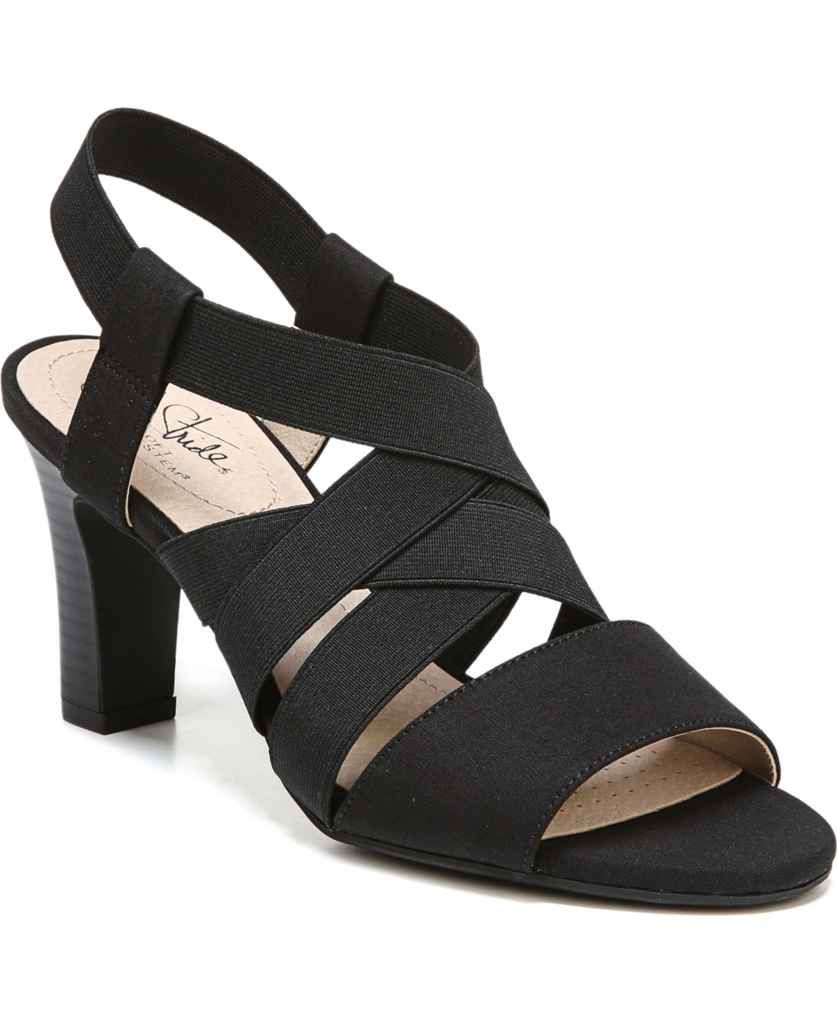 Women's Charlotte Strappy Dress Sandals - Black Fabric