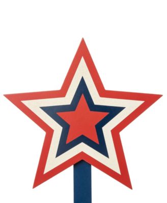 Wooden Patriotic Star Yard Stake, Set of 3