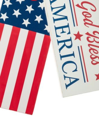 Wooden Patriotic or Americana Doorknob Hanging Decor, 19.5"