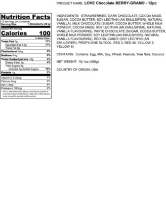 Valentine's Day Love Berry Gram Belgian Chocolates, 12 Piece