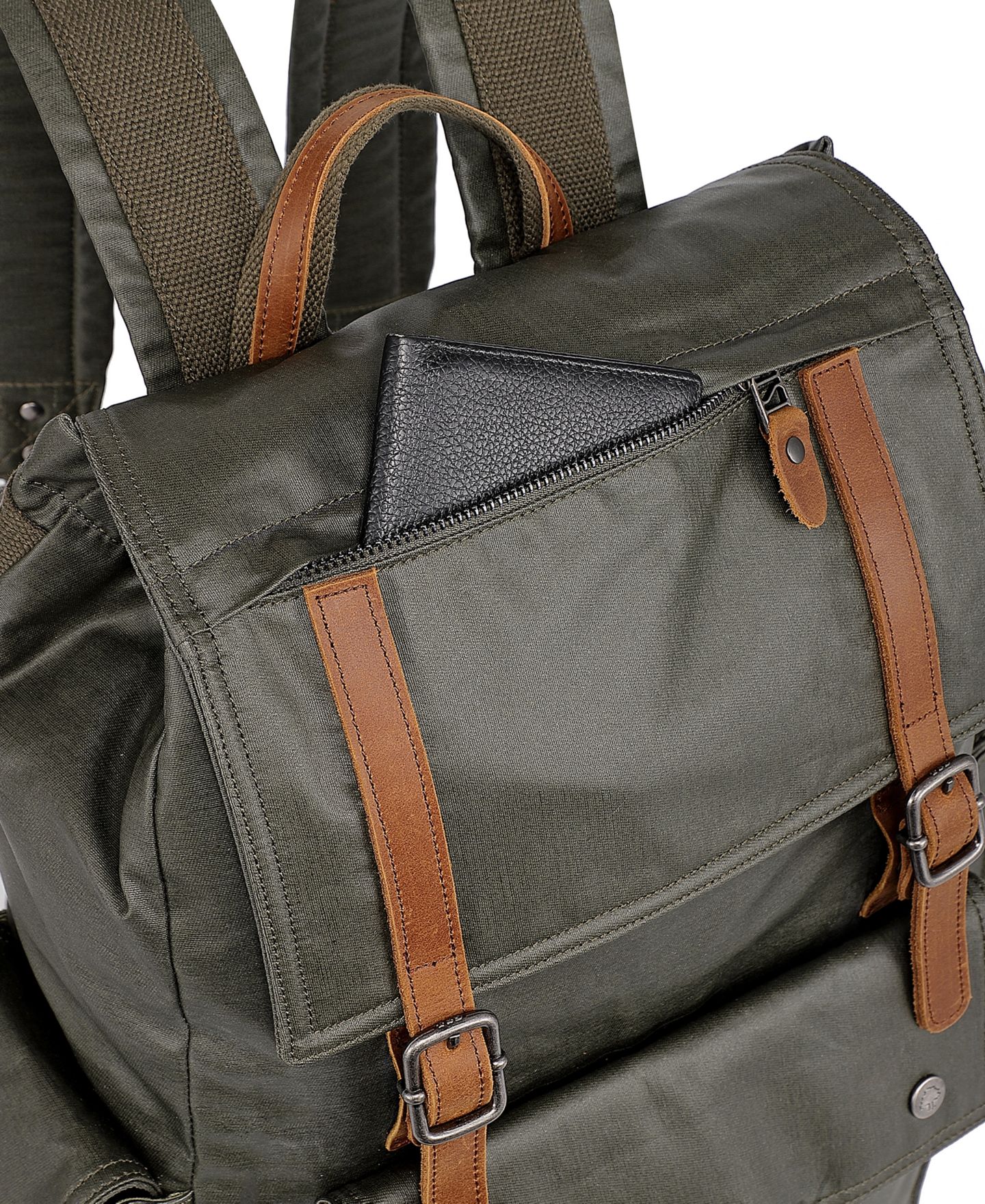 Рюкзак TSD BRAND Urban Light Traveller Canvas, цвет: Армейский зелёный — фото 9