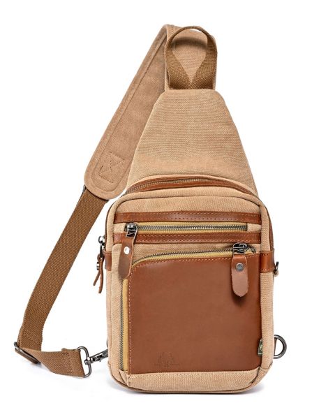 Женская сумка TSD BRAND Torreya Canvas Sling, цвет: Хаки