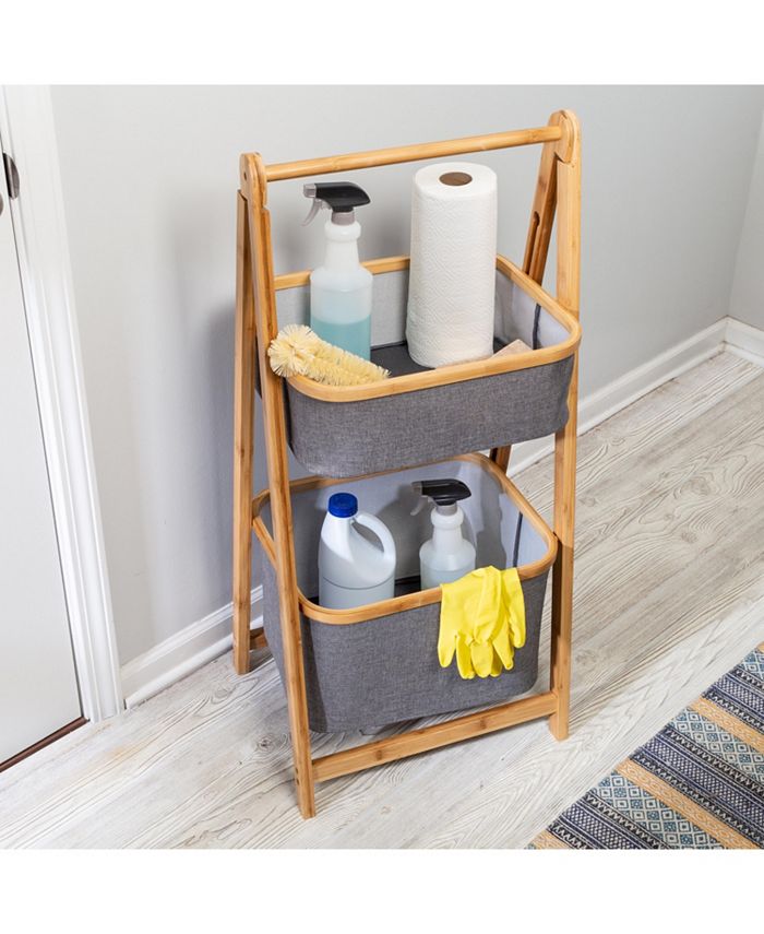 Honey Can Do Bamboo & Canvas 2Tier Collapsible Shelves Macy's