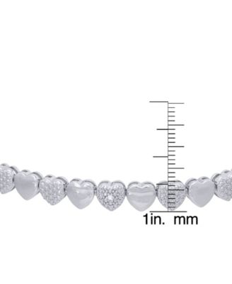 Diamond Accent Heart Link Adjustable Bolo Bracelet